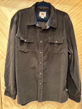 Dakota grizzly dark Brown Corduroy snap-Up Shirt Jacket